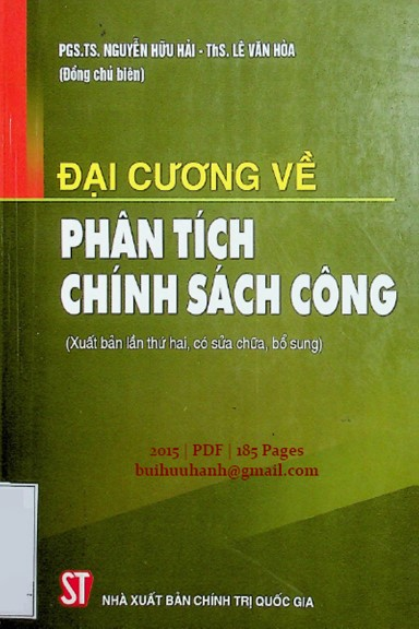 Đại Cương Về Phân Tích Chính Sách Công (NXB Chính Trị 2015) - Nguyễn Hữu Hải, 185 Trang
