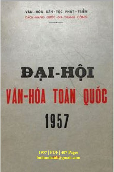 Đại Hội Văn Hóa Toàn Quốc 1957 (NXB Sài Gòn 1957) - Nhiều Tác Giả, 407 Trang
