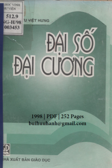 Đại Số Đại Cương (NXB Giáo Dục 1998) - Nguyễn Hữu Việt Hưng, 252 Trang
