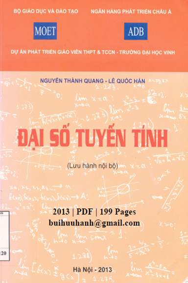 Đại Số Tuyến Tính (NXB Hà Nội 2013) - Nguyễn Thành Quang, 199 Trang