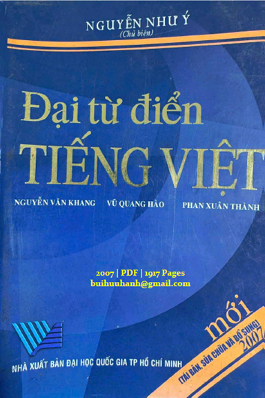 Đại Từ Điển Tiếng Việt (NXB Đại Học Quốc Gia 2007) - Nguyễn Như Ý, 1917 Trang