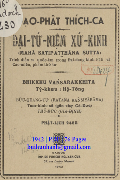 Đại Tứ Niệm Xứ Kinh (NXB Nguyễn Văn Của 1942) - Hộ Tông, 76 Trang
