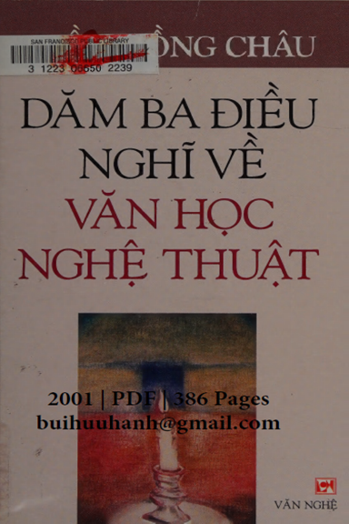 Dăm Ba Điều Nghĩ Về Văn Học Nghệ Thuật (NXB Văn Nghệ 2001) - Trần Hồng Châu, 386 Trang