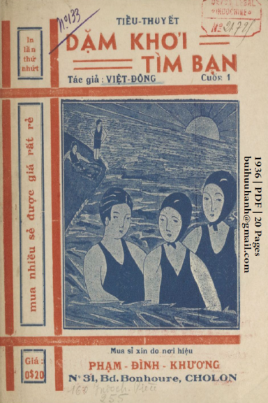 Dặm Khơi Tìm Bạn Cuốn 1-3 (NXB Đức Lưu Phương 1936) - Việt Đông, 60 Trang