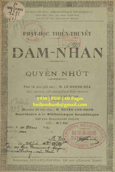 Đàm Nhân Quyển 1 (NXB Đức Lưu Phương 1930) - Lê Khánh Hòa, 60 Trang