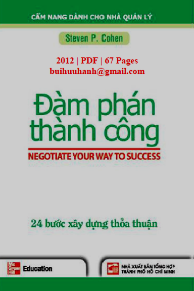Đàm Phán Thành Công (NXB Tổng Hợp 2012) - Steven P. Cohen, 67 Trang