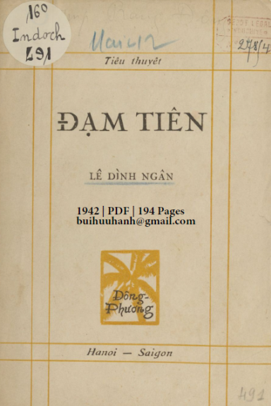 Đạm Tiên (NXB Đông Phương 1942) - Lê Đình Ngân, 194 Trang