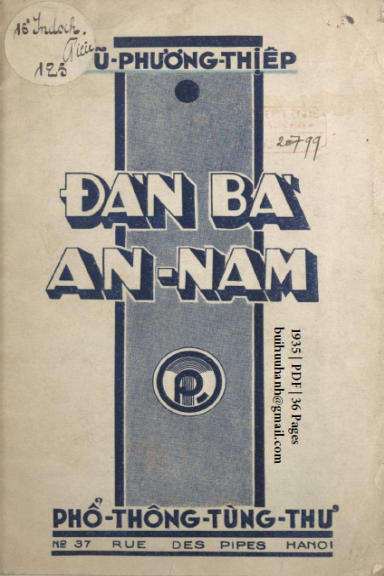 Đàn Bà An Nam (NXB Trung Bắc Tân Văn 1935) - Vũ Phương Thiệp, 36 Trang