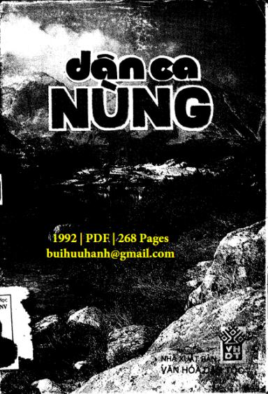 Dân Ca Nùng (NXB Văn Hóa Dân Tộc 1992) - Mông Ky Slay, 268 Trang