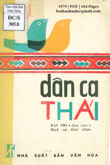 Dân Ca Thái (NXB Văn Hóa 1979) - Mạc Phi, 164 Trang