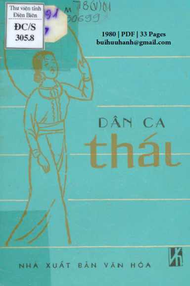 Dân Ca Thái (NXB Văn Hóa 1980) - Tô Ngọc Thanh, 33 Trang