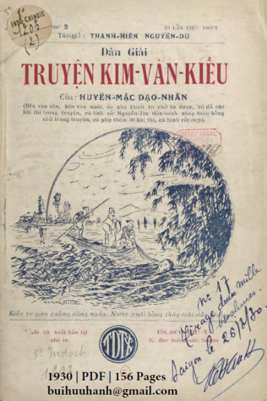 Dẫn Giải Truyện Kim Vân Kiều Cuốn 2 (NXB Tín Đức Thư Xã 1930) - Huyền Mặc, 156 Trang