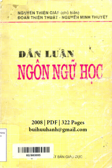 Dẫn Luận Ngôn Ngữ Học (NXB Giáo Dục 2008) - Nguyễn Thiện Giáp, 321 Trang