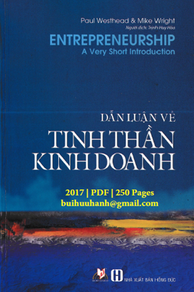 Dẫn Luận Về Tinh Thần Kinh Doanh (NXB Hồng Đức 2017) - Paul Westhead, 250 Trang