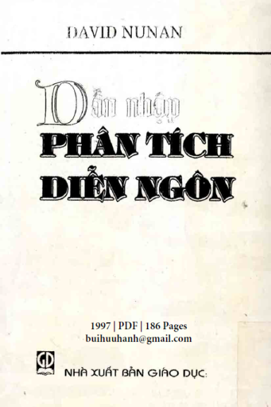Dẫn Nhập Phân Tích Diễn Ngôn (NXB Giáo Dục 1997) - David Nunan, 186 Trang