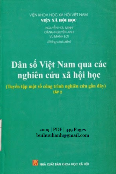 Dân Số Việt Nam Qua Các Nghiên Cứu Xã Hội Học Tập 2 (NXB Khoa Học Xã Hội 2009) - Nguyễn Hữu Minh