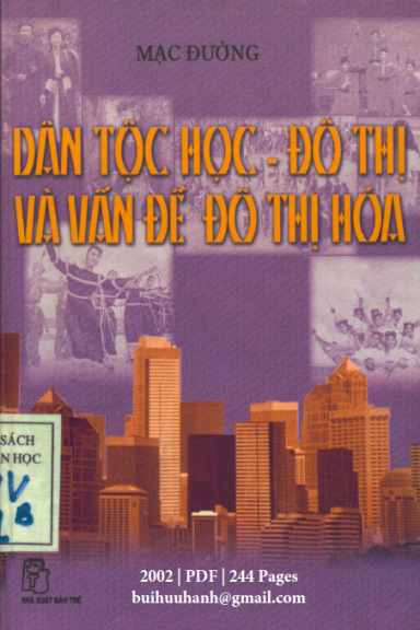 Dân Tộc Học-Đô Thị Và Vấn Đề Đô Thị Hóa (NXB Trẻ 2002) - Mạc Đường, 244 Trang
