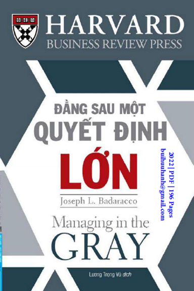 Đằng Sau Một Quyết Định Lớn (NXB Tổng Hợp 2022) - Joseph L. Badaracco, 196 Trang