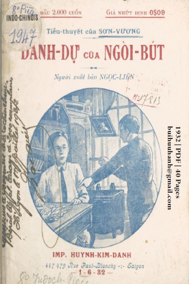 Danh Dự Của Ngòi Bút (NXB Huỳnh Kim Danh 1932) - Sơn Vương, 40 Trang