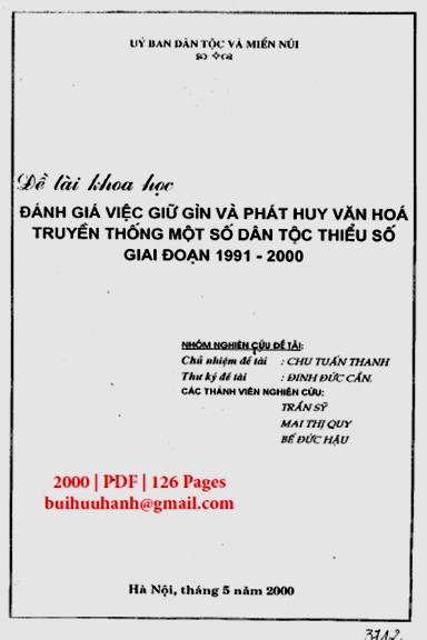 Đánh Giá Việc Giữ Gìn Và Phát Huy Văn Hóa Truyền Thống Một Số Dân Tộc Thiểu Số Giai Đoạn 1991-2000