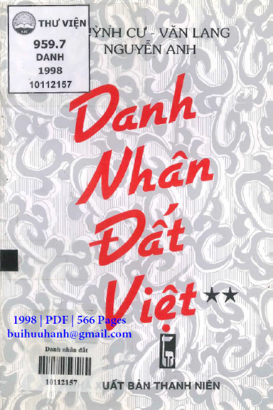 Danh Nhân Đất Việt Tập 2 (NXB Thanh Niên 1998) - Quỳnh Cư, 566 Trang