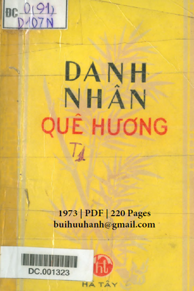 Danh Nhân Quê Hương Tập 1 (NXB Hà Tây 1973) - Hà Kỉnh, 220 Trang
