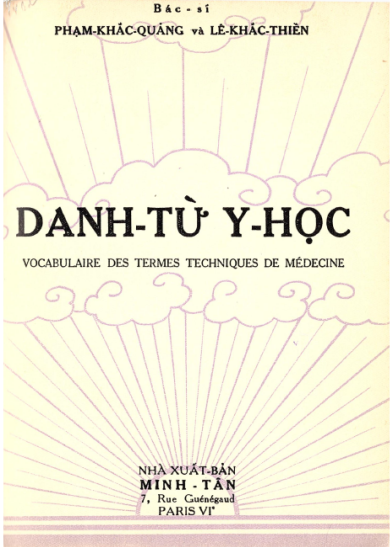 Danh Từ Y Học (NXB Minh Tân 1951) - Phạm Khắc Quảng, 260 Trang