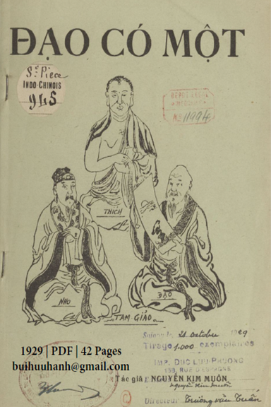 Đạo Có Một (NXB Sài Gòn 1929) - Nguyễn Kim Muôn, 42 Trang