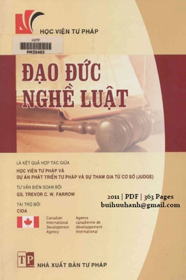 Đạo Đức Nghề Luật (NXB Tư Pháp 2011) - Phan Chí Hiếu, 363 Trang