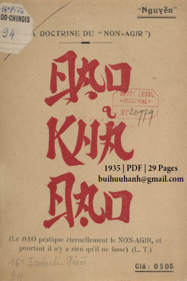 Đạo Khả Đạo (NXB Bảo Tồn 1935) - Nguyễn Kim Muôn, 29 Trang
