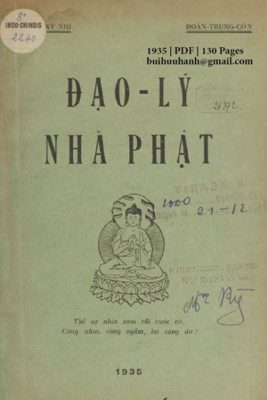 Đạo Lý Nhà Phật (NXB Bảo Tồn 1935) - Đoàn Trung Còn, 130 Trang