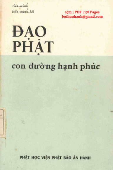 Đạo Phật Con Đường Hạnh Phúc (NXB Phật Học Viện 1972) - Viên Minh, 178 Trang