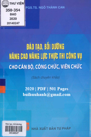 Đào Tạo, Bồi Dưỡng Nâng Cao Năng Lực Thực Thi Công Vụ Cho Cán Bộ, Công Chức, Viên Chức