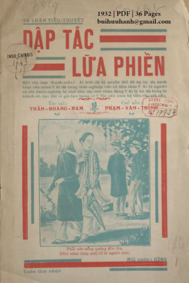 Dập Tắc Lữa Phiền Cuốn 1-5 (NXB Xưa Nay 1932) - Trần Hoàng Nam, 160 Trang