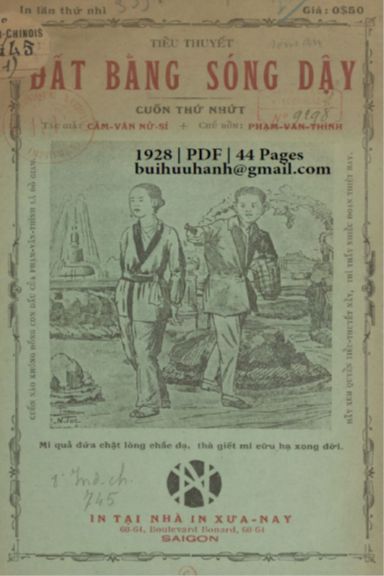 Đất Bằng Sóng Dậy Cuốn 1 (NXB Xưa Nay 1928) - Cẫm Vân, 44 Trang