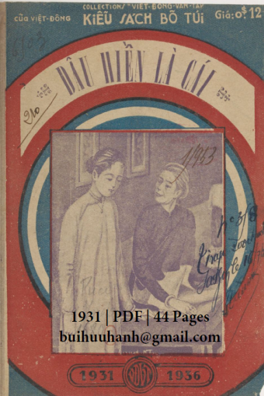 Dâu Hiền Là Gái (NXB Việt Đông 1931) - Anh Hoa, 44 Trang