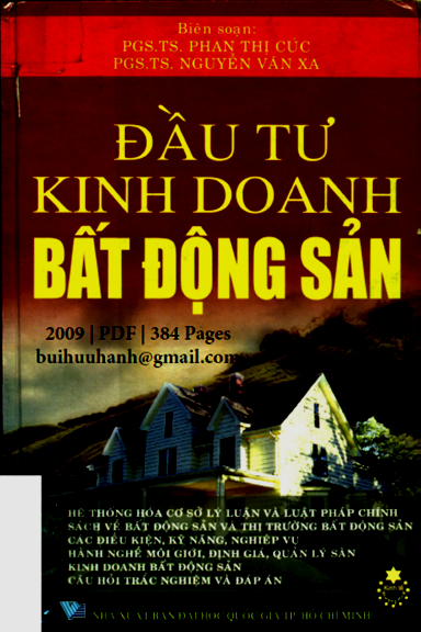 Đầu Tư Kinh Doanh Bất Động Sản (NXB Đại Học Quốc Gia 2009) - Phan Thị Cúc, 384 Trang
