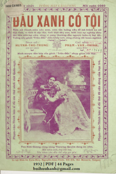 Đầu Xanh Có Tội (NXB Xưa Nay 1932) - Huỳnh Thũ Trung, 44 Trang