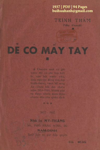 Dễ Có Mấy Tay (NXB Mỹ Thắng 1937) - Nhiều Tác Giả, 94 Trang