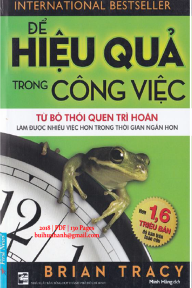 Để Hiệu Quả Trong Công Việc (NXB Tổng Hợp 2018) - Brian Tracy, 130 Trang