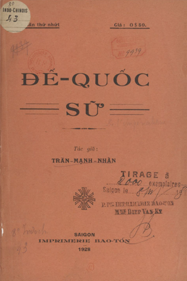 Đế Quốc Sử (NXB Bảo Tồn 1928) - Trần Mạnh Nhẩn, 64 Trang
