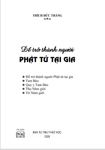Để Trở Thành Người Phật Tử Tại Gia - Thích Đức Thắng, 36 Trang