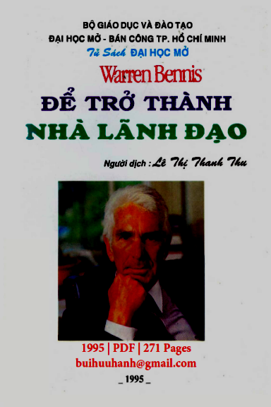 Để Trở Thành Nhà Lãnh Đạo (NXB Đại Học Mở 1995) - Warren Bennis, 271 Trang