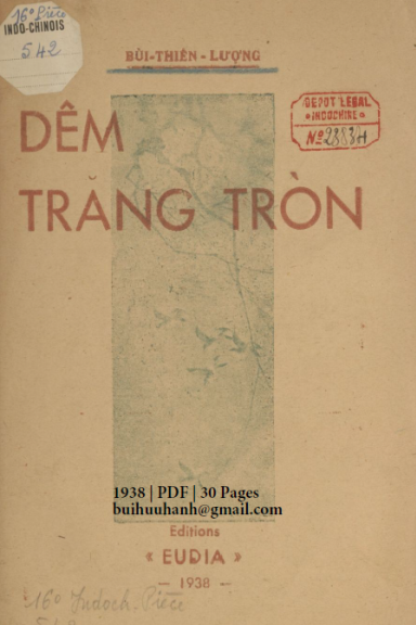 Đêm Trăng Tròn (NXB Thạnh Mậu 1938) - Bùi Thiên Lượng, 30 Trang
