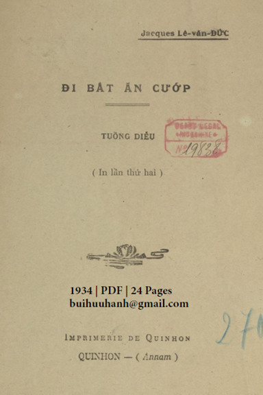 Đi Bắt Ăn Cướp (NXB Qui Nhơn 1934) - Lê Văn Đức, 24 Trang