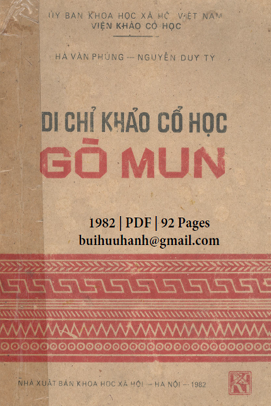 Di Chỉ Khảo Cổ Học Gò Mun (NXB Khoa Học Xã Hội 1982) - Hà Văn Phùng, 92 Trang