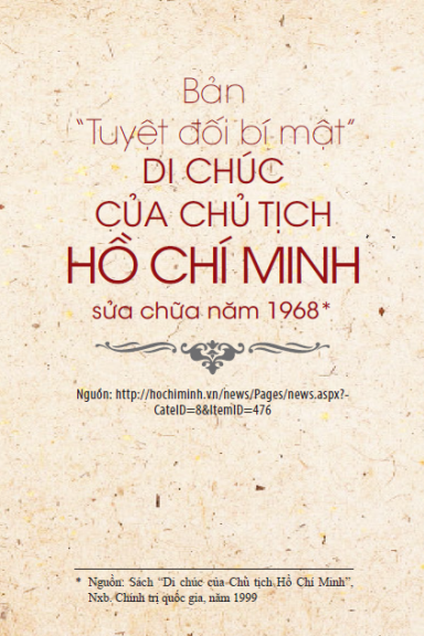 Di Chúc Của Chủ Tịch Hồ Chí Minh (NXB Chính Trị 1999) - Hồ Chí Minh, 16 Trang