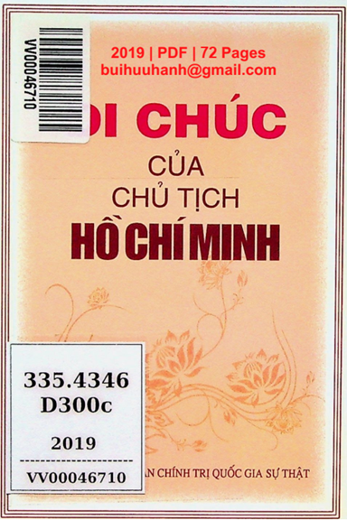 Di Chúc Của Chủ Tịch Hồ Chí Minh (NXB Chính Trị 2019) - Hồ Chí Minh, 72 Trang
