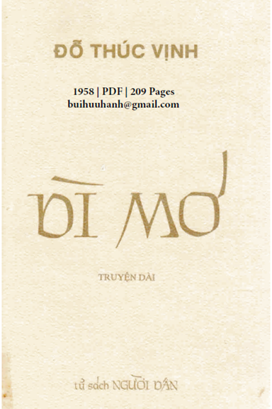 Dì Mơ (NXB Người Dân 1958) - Đỗ Thúc Vịnh, 209 Trang