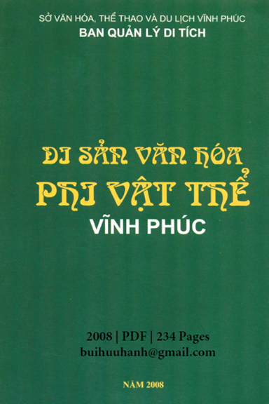 Di Sản Văn Hóa Phi Vật Thể Vĩnh Phúc (NXB Vĩnh Phúc 2008) - Nhiều Tác Giả, 234 Trang